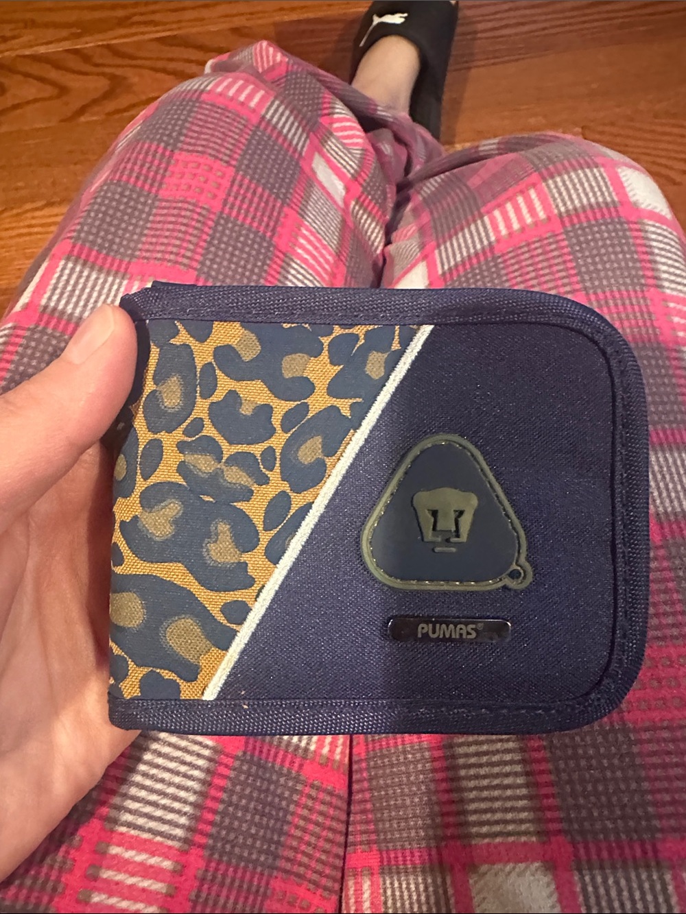 Liga MX Pumas  Navy and Gold Leopard Print wallet Card Holder
